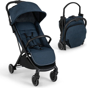 Passeggino Leggero per Bambini, Passeggino da Viaggio con Schienale Regolabile, Passeggino Portatile per Bambini con Schienale Reclinabile e Cappotta Regolabile, per Bambini 0-3 Anni (Blu)