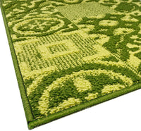 Tappeto Cucina 3D Passatoia Antiscivolo Piastrella Maiolica Verde 57x230 cm