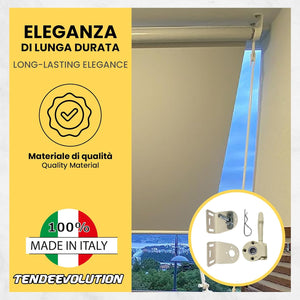 Coppia Supporti Tenda da Sole a Caduta | Avorio | Inclusi Arganello & Perno Estraibile