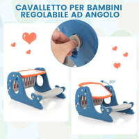 Set Tavolo attività Convertibile per Bambini, Cavalletto Multifunzionale Regolabile con Lavagna Cancellabile a Forma di Balena, Tavolo da Disegno con Panchina, 1 + Anni