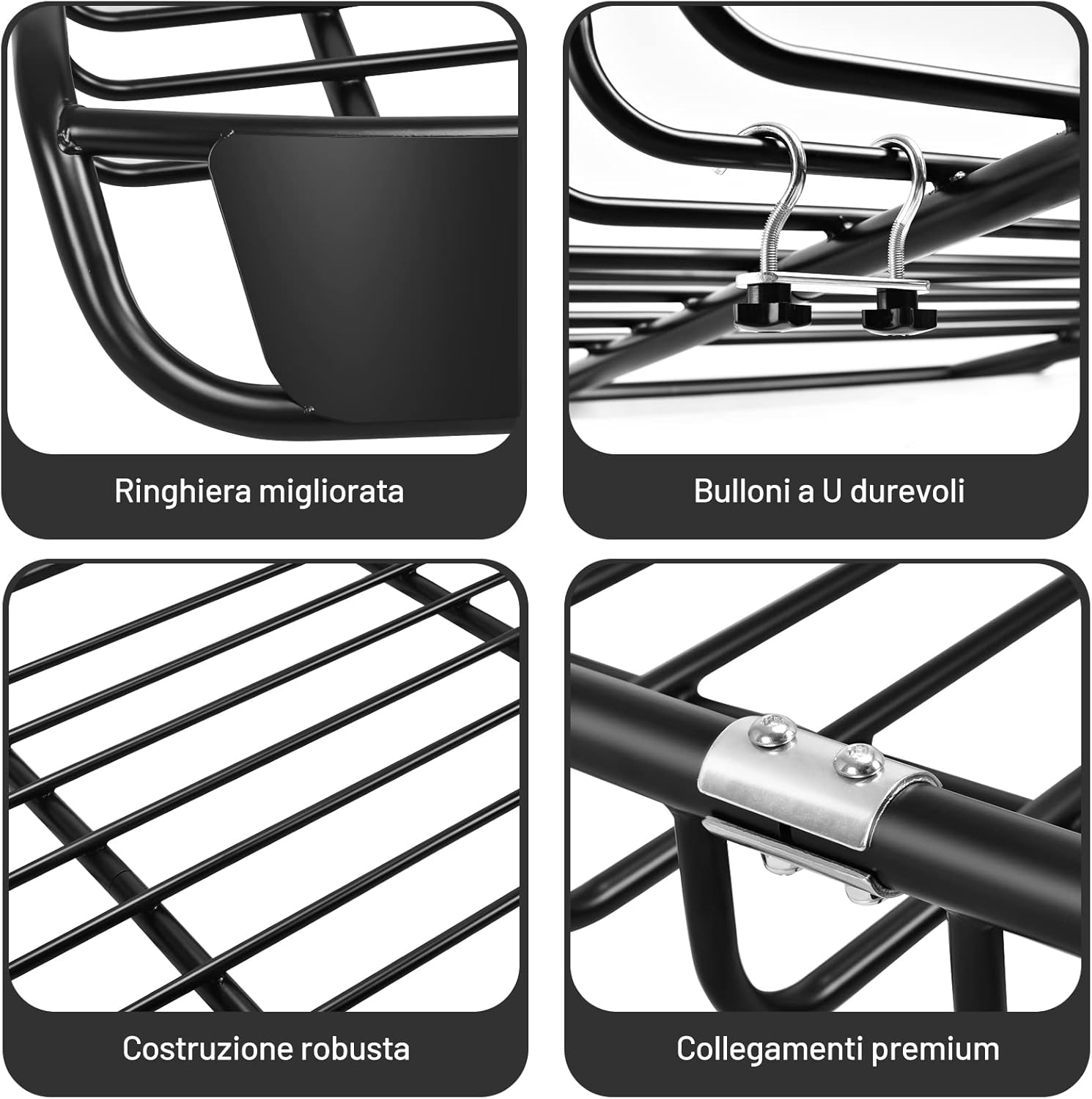 Portapacchi da Tetto Universale, Bagagliera Portabagagli Auto Tetto Portata 110kg, Nero, 120 X 98 X 16,5 cm (Nero, stile 1)