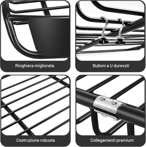 Portapacchi da Tetto Universale, Bagagliera Portabagagli Auto Tetto Portata 110kg, Nero, 120 X 98 X 16,5 cm (Nero, stile 1)