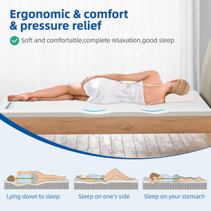 Coprimaterasso Topper Memory 140x190x6 cm - RATTANTREE - Coprimaterasso in memory foam a doppio strato - con copertura antiacaro e traspirante