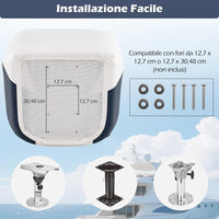 Sedia da Barca, Sedile da Barca con Schienale Avvolgente, Imbottitura Spessa in Spugna, Pelle PVC Impermeabile, Braccioli, Viti di Montaggio, 59 x 55 x 51 cm