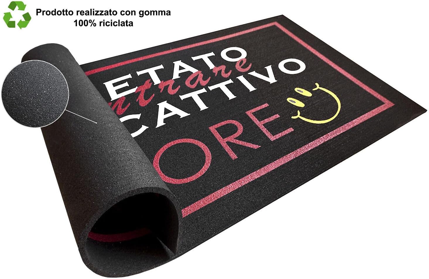 Zerbino Gomma Sostenibile 40X70 Antiscivolo Ingresso Interno Esterno Moderno Dis.D