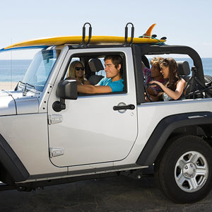 4 Pezzi Supporto da Portapacchi per Auto Porta Kayak per Tetto dell'Auto a Forma U con 4 Cinghie Incluse