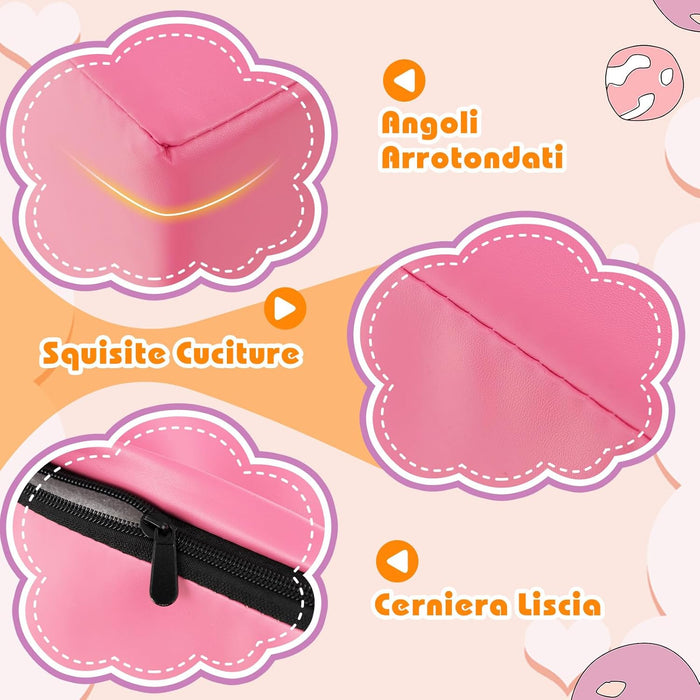 Set di 6 Blocchi per Bambini con Diverse Forme e Colori, Centro Attività Palestrina Giocattolo per Arrampicata e Strisciamento (Rosa chiaro)