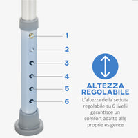 EasyComfort Sedile da doccia con schienale e braccioli Sedile da vasca, sedia regolabile in altezza