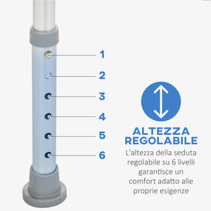 EasyComfort Sedile da doccia con schienale e braccioli Sedile da vasca, sedia regolabile in altezza