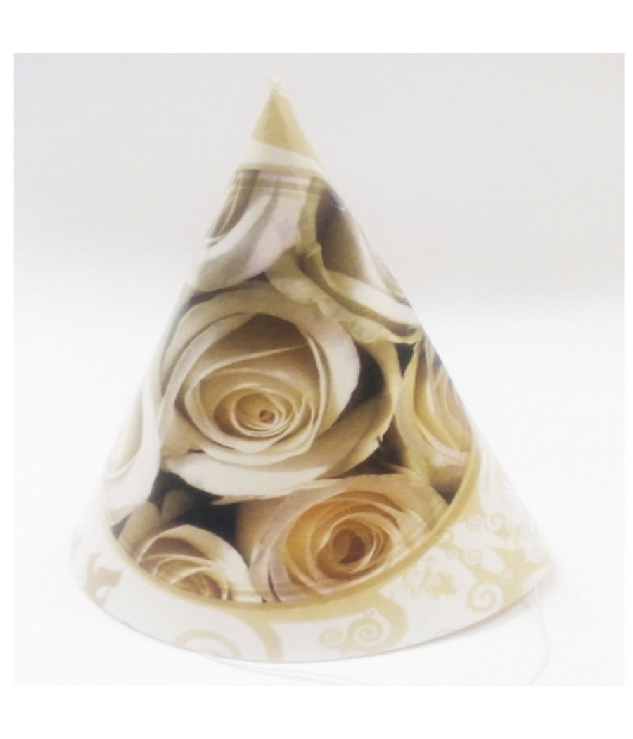 72 Cappello Cappelli Di Carta Cono Feste Rose Bianco Cappellino Monouso Party         