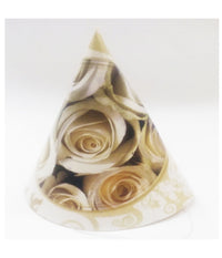 72 Cappello Cappelli Di Carta Cono Feste Rose Bianco Cappellino Monouso Party         