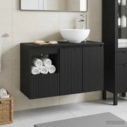 Set di mobili per il bagno 2 pz Nero Legno ingegnerizzato 3404035