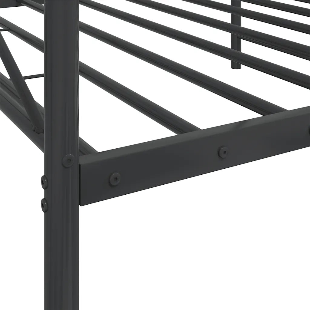 Letto singolo | Letto per adulti | Dormeuse senza Materasso Nero 100x200 cm in Acciaio