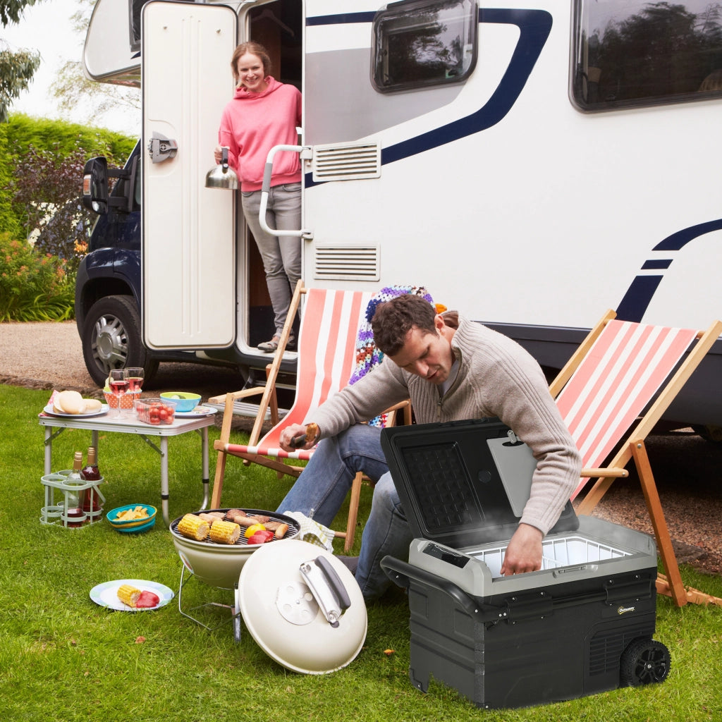 Frigo Portatile 40L Auto Camper con Compressore e Luci LED ¨C zephmum ¨C Grigio e Nero