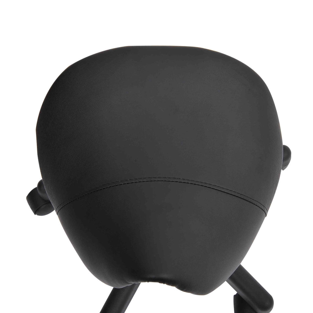 SGABELLO Girevole regolabile 45-55 cm Pelle nera con ruote