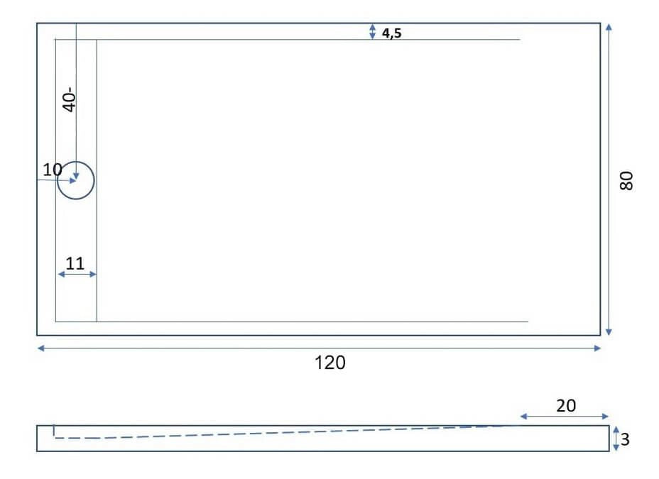 Piatto Doccia 80x100 cm in Pietra Bonussi Kamet Antracite