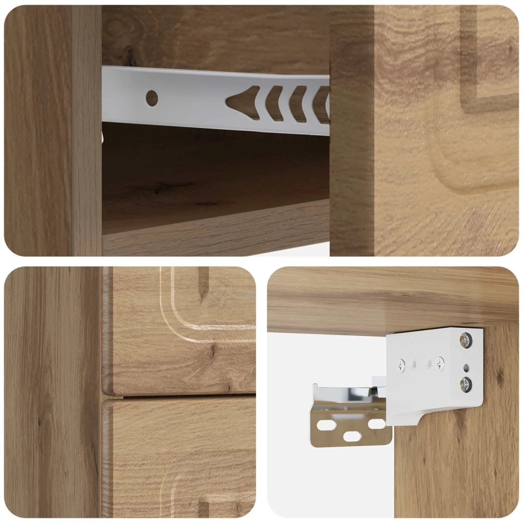 Mobiletto da notte a muro Rovere Artigianale 34,5 x 33 x 40 cm 899333