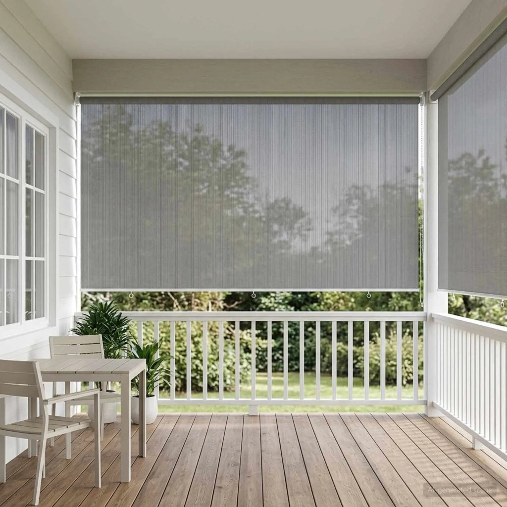 Tenda a Rullo Esterno Blocco UV 90% Grigio Chiaro 400 x 140 cm 42036128