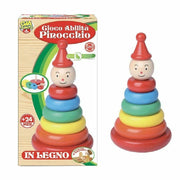 Trade Shop - Gioco Abilità Pinocchio In Legno Giocattolo Gioco Incastro Piramide Per Bambini -