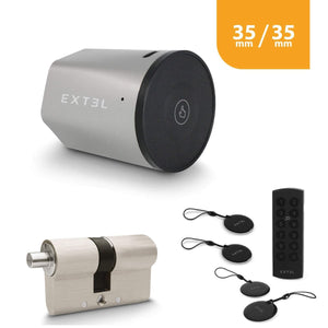 Kit Extel Lock Premium35 – Serratura Smart Bluetooth + cilindro 35/35 mm + tastiera wireless + 2 badge aggiuntivi