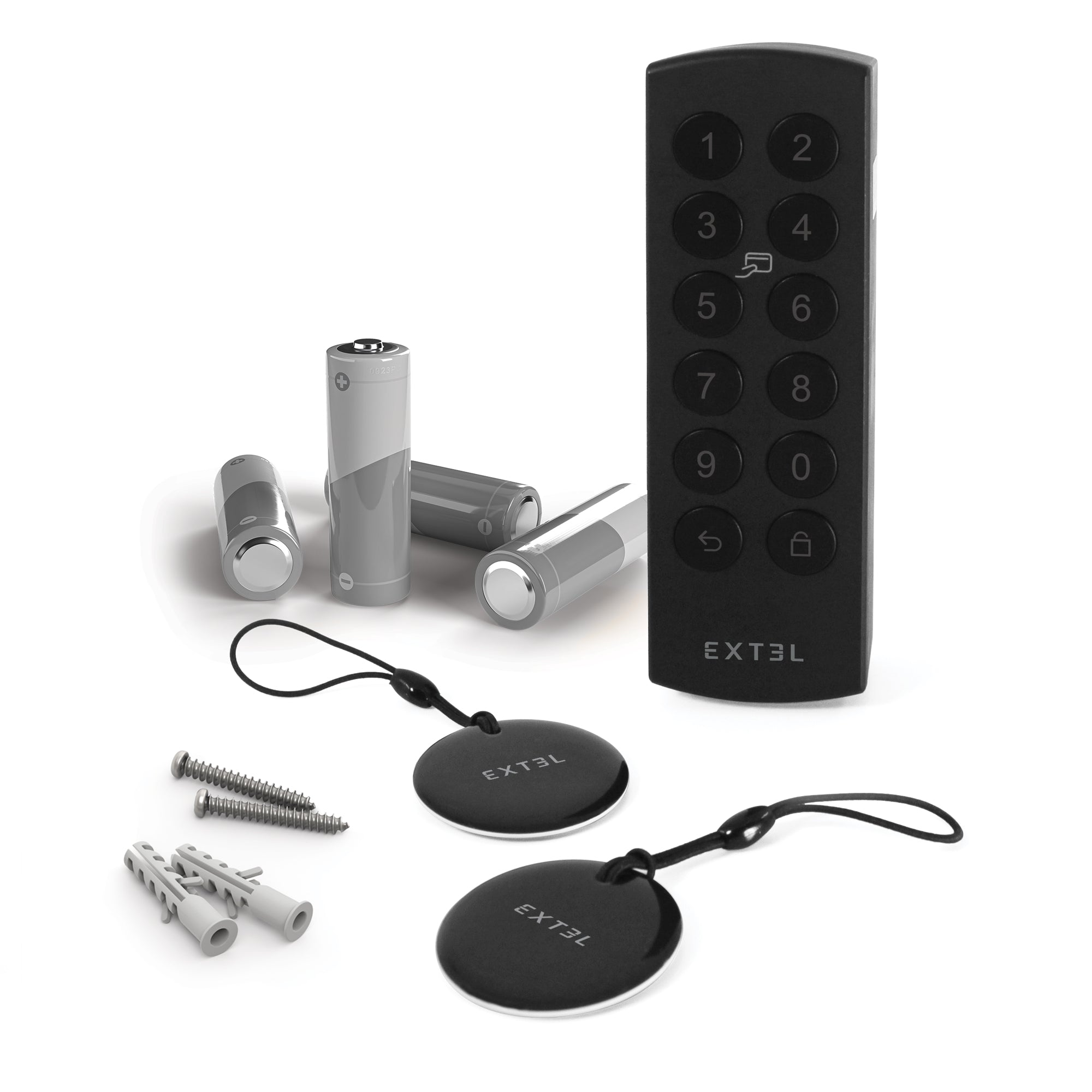 Kit Extel Lock Premium40 – Serratura Smart Bluetooth + cilindro 40/40 mm + tastiera wireless + 2 badge aggiuntivi