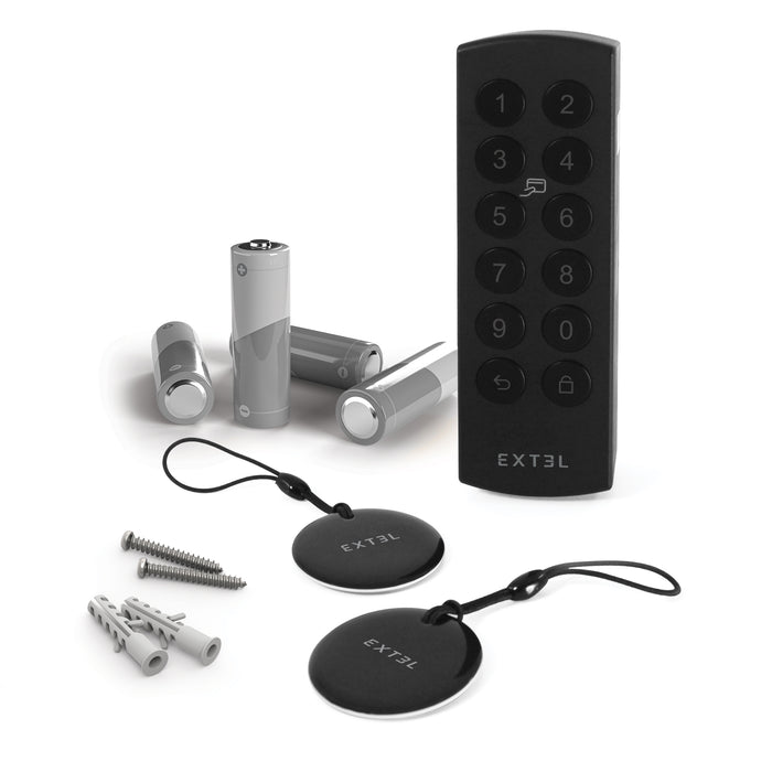 Kit Extel Lock Premium40 – Serratura Smart Bluetooth + cilindro 40/40 mm + tastiera wireless + 2 badge aggiuntivi