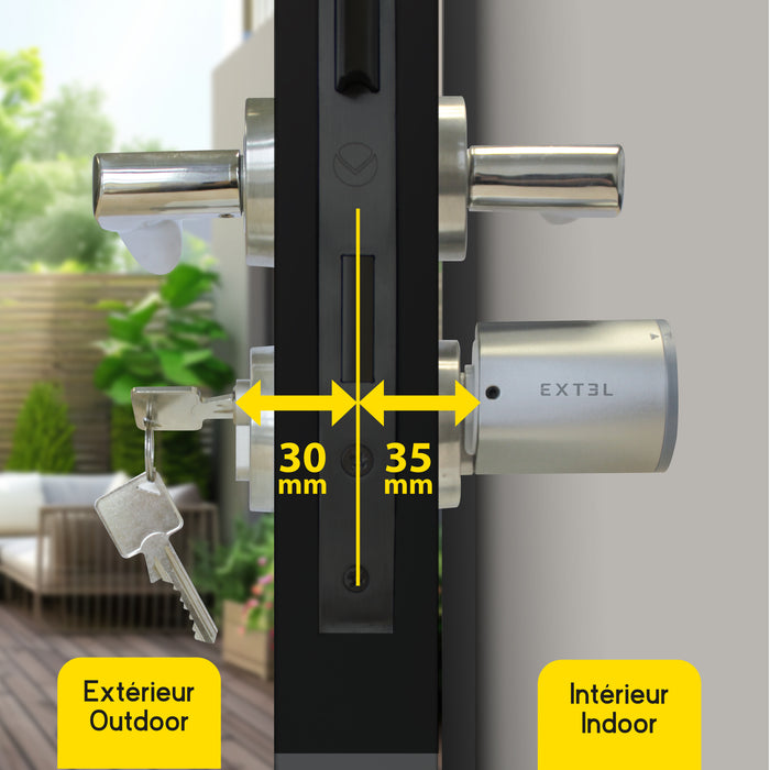 Kit Extel Lock Premium30 – Serratura Smart Bluetooth + cilindro 30/35 mm + tastiera wireless + 2 badge aggiuntivi