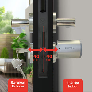 Kit Extel Lock Premium40 – Serratura Smart Bluetooth + cilindro 40/40 mm + tastiera wireless + 2 badge aggiuntivi