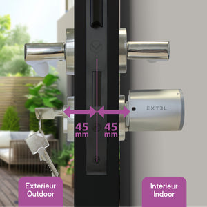 Kit Extel Lock Premium45 – Serratura Smart Bluetooth + cilindro 45/45 mm + tastiera wireless + 2 badge aggiuntivi