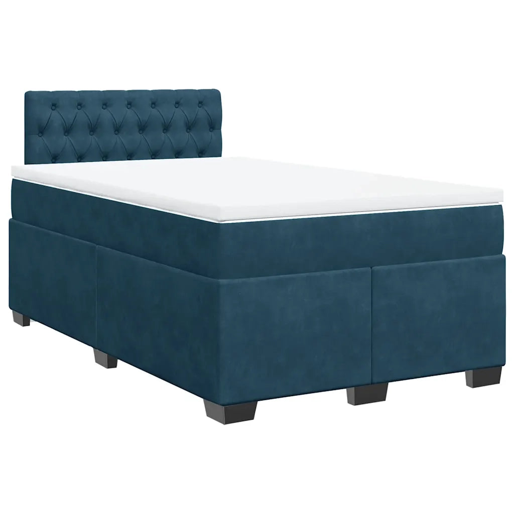 Giroletto a Molle con Materasso Blu 120x190 cm in Velluto 3288568