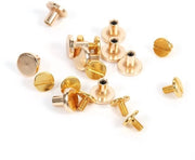 Nastri di allacciatura in ottone - Rvs niti - Duraturi e multiformi - Color oro - Per abbigliamento e pelle - 10 set - 5/6.5/8mm