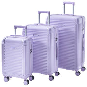 Set di 3 valigie viola in materiale sintetico con ruote silenziose in ferro e cerniera antifurto 3 misure Lucchetto TSA Comodità