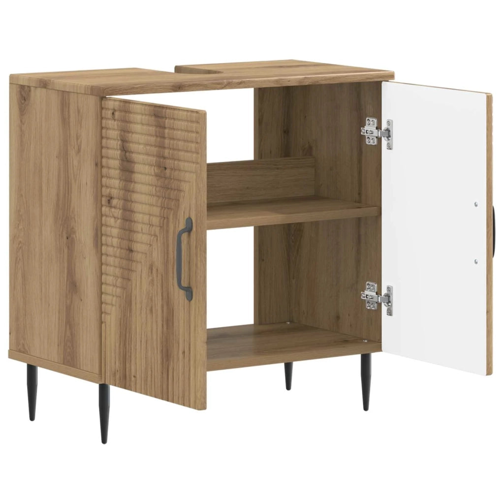 Armadio per Lavabo da Bagno HAARLEM Rovere Artigianale 896794