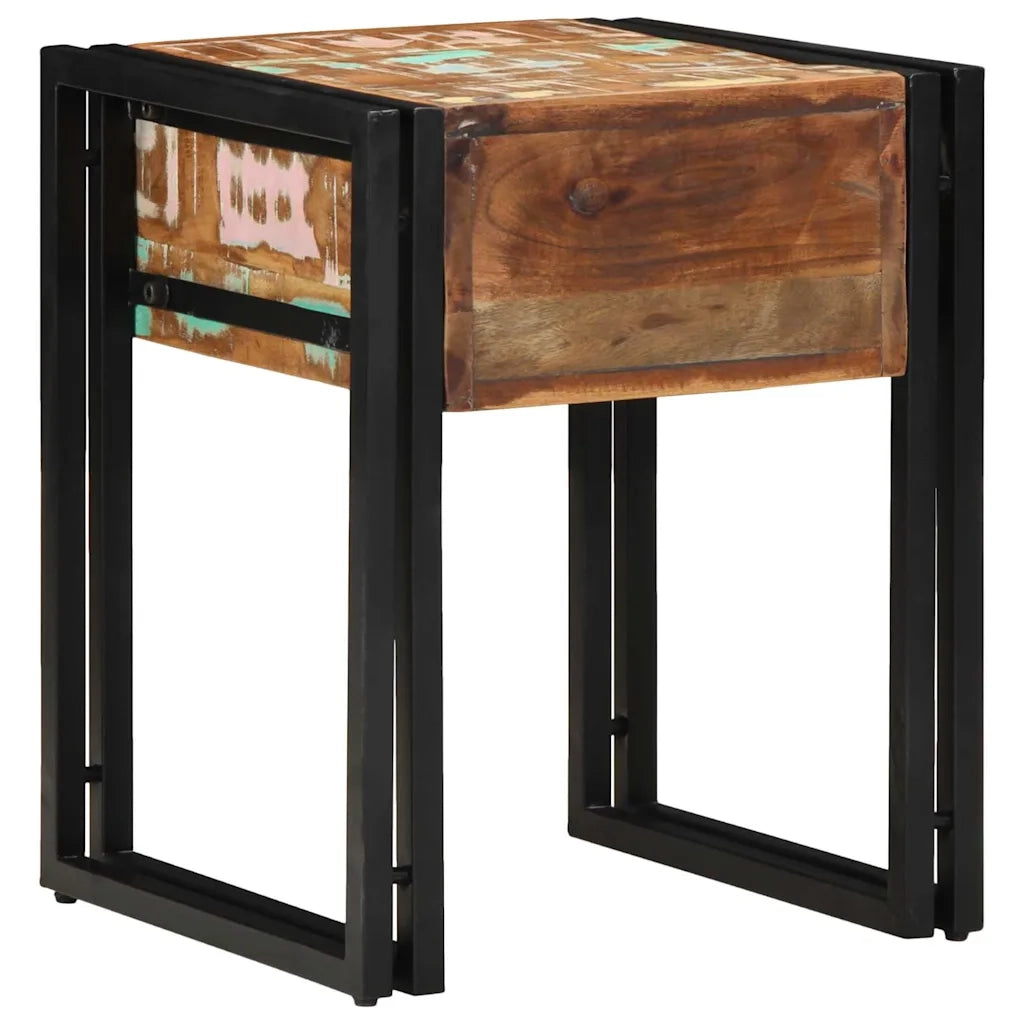 Tavolino-Tavolino da soggiorno-Tavolo 40 x 40 x 50 cm Legno massiccio recuperato e metallo
