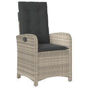 Sedia Reclinabile Giardino | Sedie da Esterno con Cuscini Grigio Chiaro Polyrattan