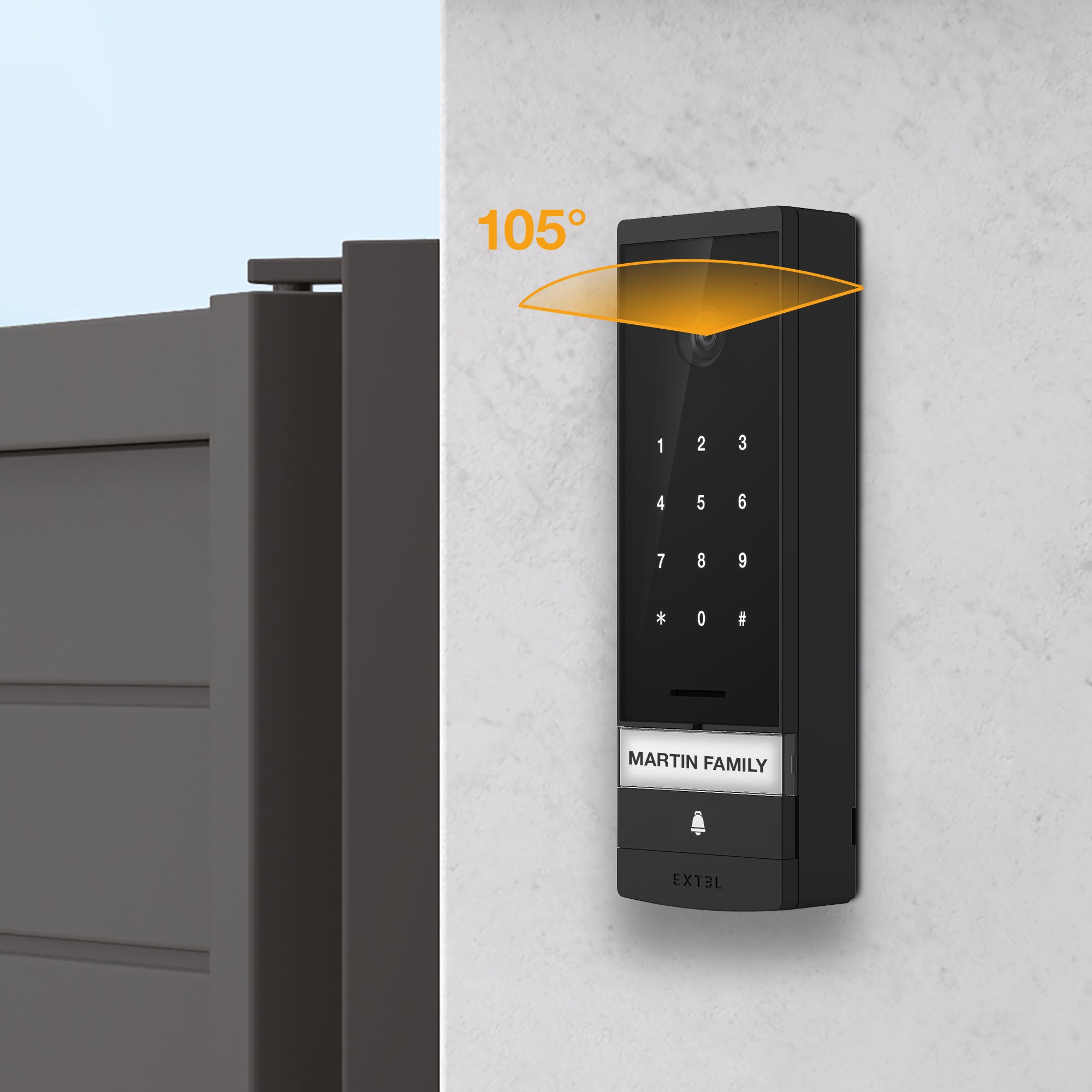 Videocitofono a 2 fili WiFi , schermo touch 7'' a colori con tastiera esterna a codice - Extel Open 3K 720330