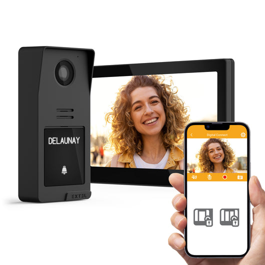 Videocitofono a 2 fili  WiFi , Extel Digital Connect  720335 -  Touch screen 7'' - con lettore impronte digitali