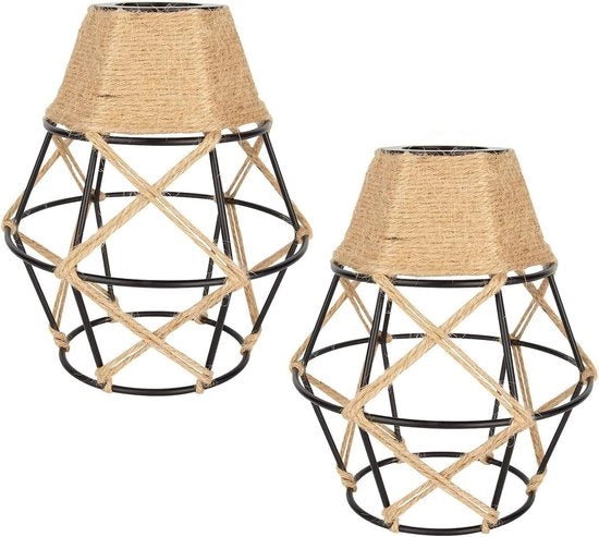 Lampada da Terra in Stile Industriale Retro con Luce a Sospensione, Larghezza 16 cm, Fusto Piccolo, Luce E27, Ideale per Cucina, Camera, Bar, Salotto, Ristorante, Set di