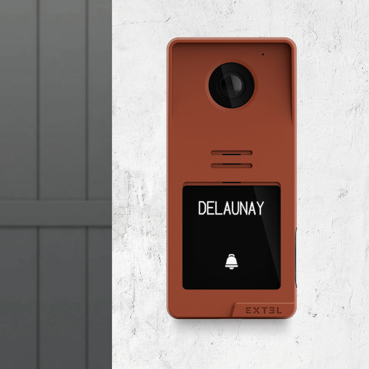 Videocitofono Smart Extel Digital Connect Wi-Fi, 7 Pollici Touch Monitor, 2 fili, Visione Notturna, Apertura da remoto + Cover Esterna Color Terracotta