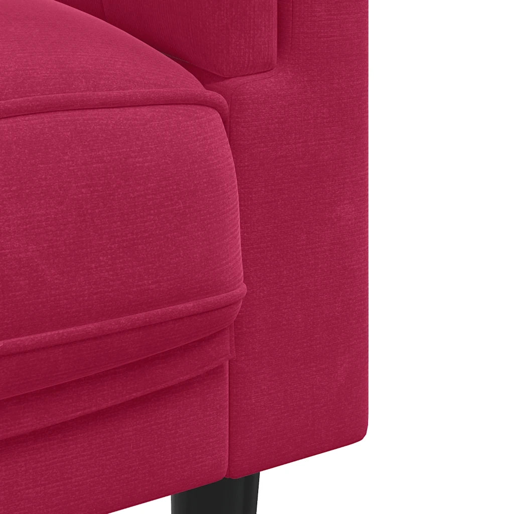 Divano | Divano da soggiorno | Sofa con Cuscini 3 Posti Rosso Vino in Velluto