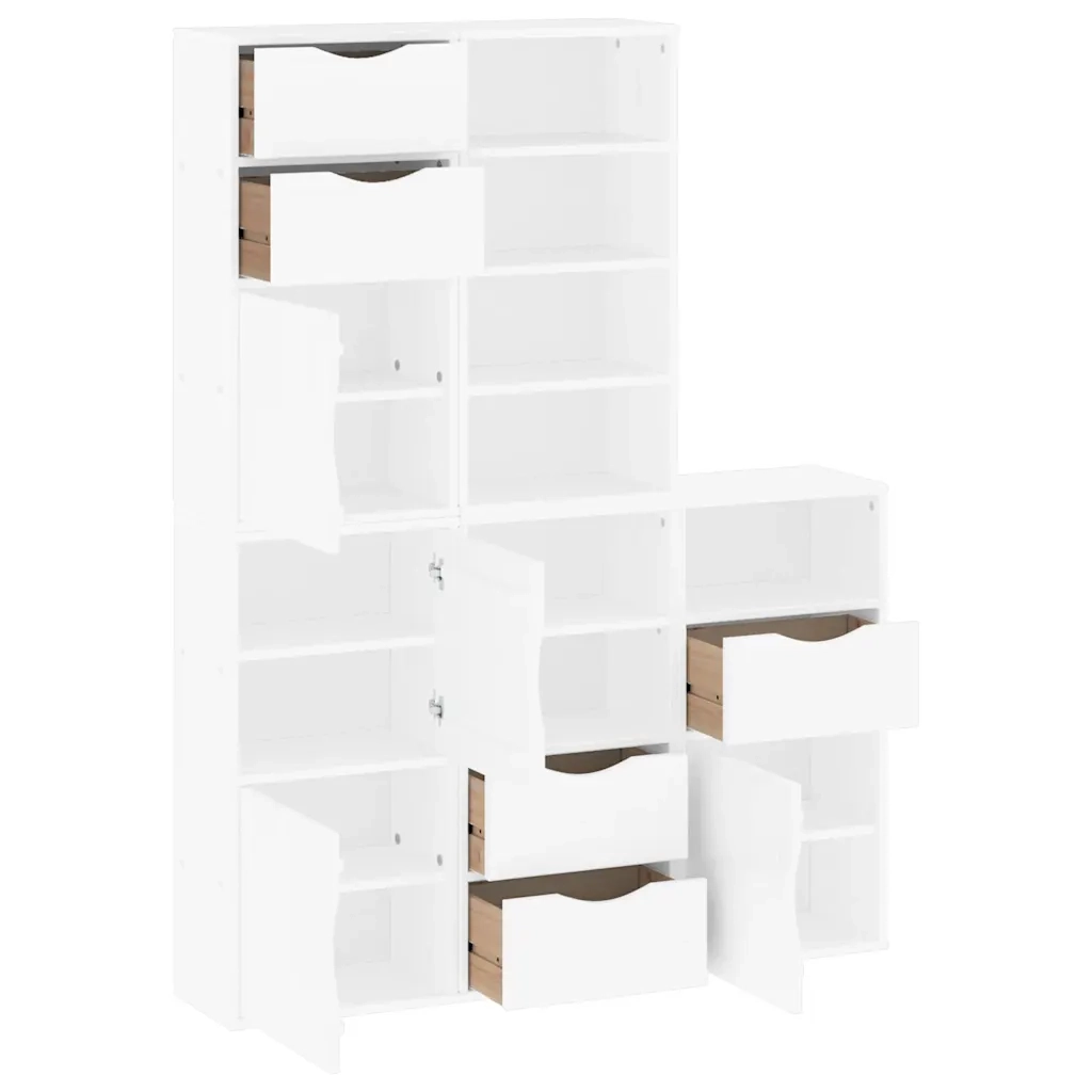Armadietti Laterali 5 pz ODDA Bianco 40x24x79 cm Legno di Pino 3365363