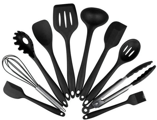 Set di Cucina da 10 Pezzi - Silicone di Alta Qualità - BPA Libero - Resistenti al Lavastoviglie - Non Aderenti - Facili da Pulire - Accessori per la Cucina