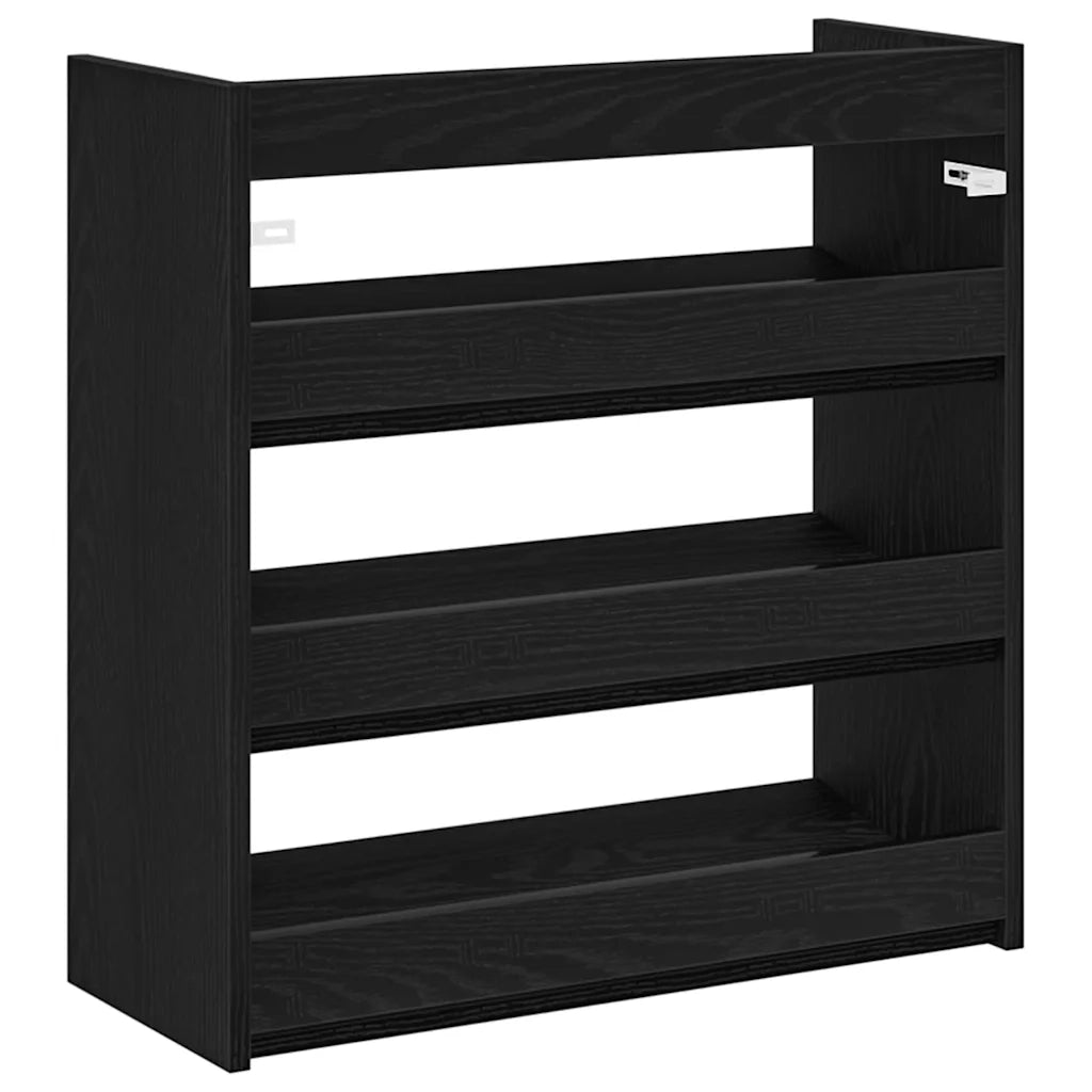 Scarpiera-Scaffale per scarpe Nera 60x25x62 cm in Legno Multistrato
