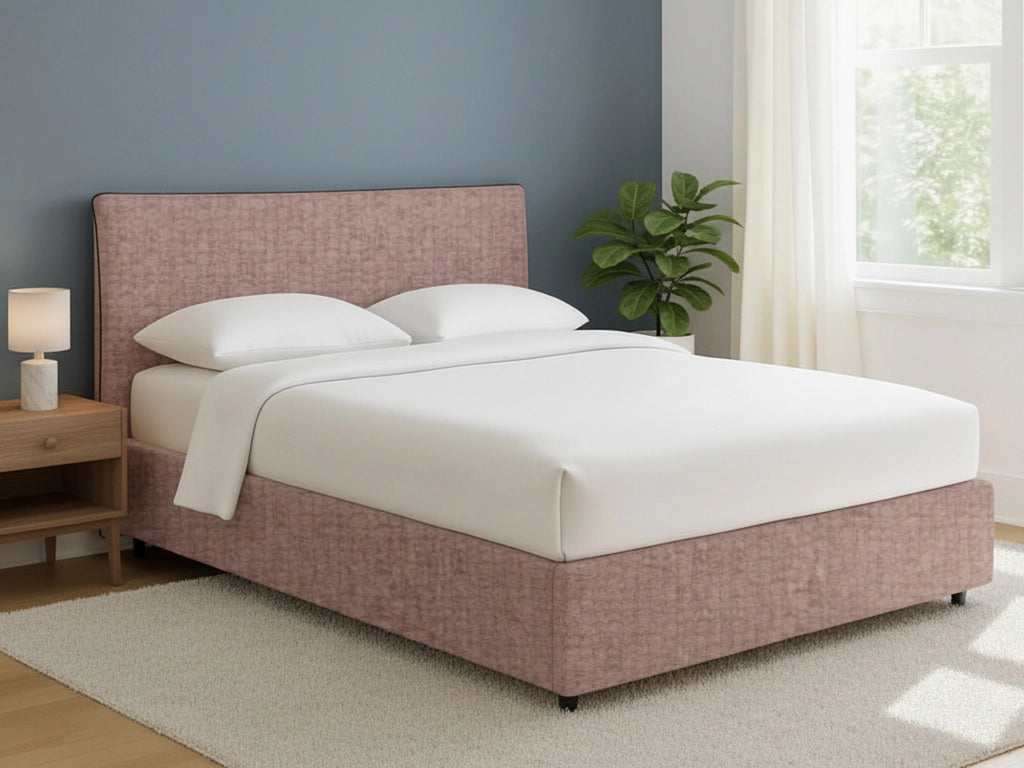 Oldham, Letto Piazza e Mezza Sfoderabile Made in Italy, Rosa Antico