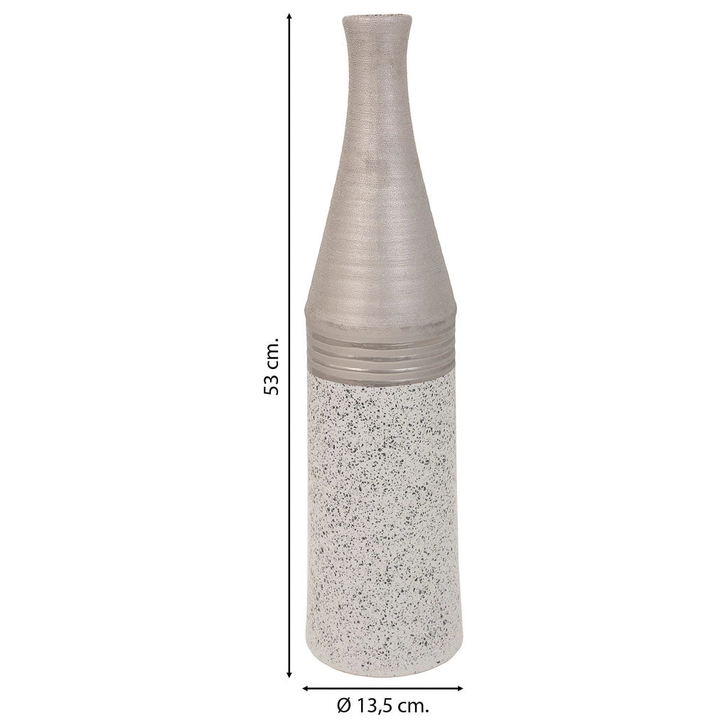 Vaso in ceramica argento 13,5x13,5x53h