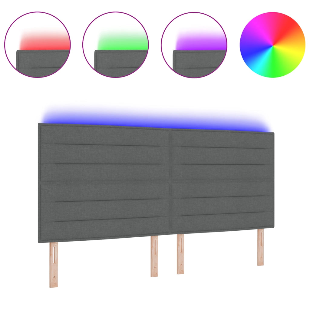 Testata LED Design Linee Grigio Scuro 100 cm Tessuto