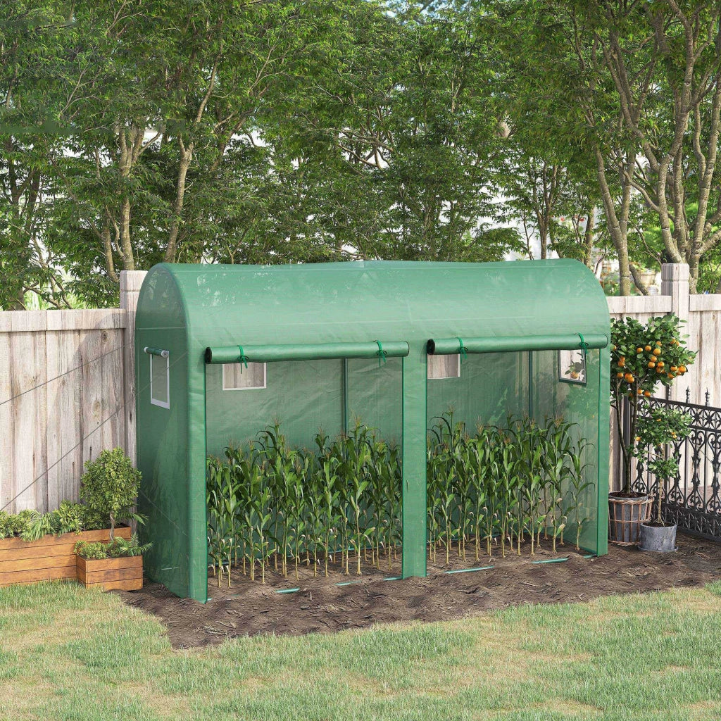 Serra da giardino 3 m2 ¨C zephmum ¨C PE, telaio in acciaio, verde, 3x1x2 m