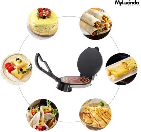 Frittelle elettriche automatiche 220V - Frittello antiaderente in acciaio inossidabile per crepes, chapati, tortilla, roti e pane indiano