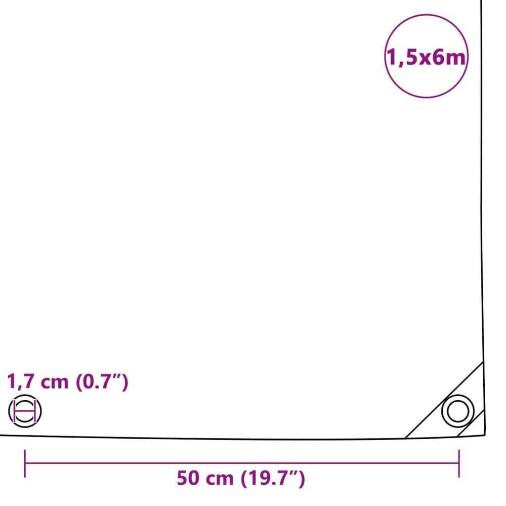 Tarpaulin 650 G/square Meter 1.5 X 6 M Green