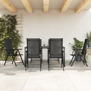Set da Pranzo da Giardino 7 pz Nero in Alluminio 3200603